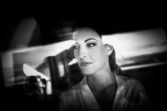 
	bride wearing makeup

