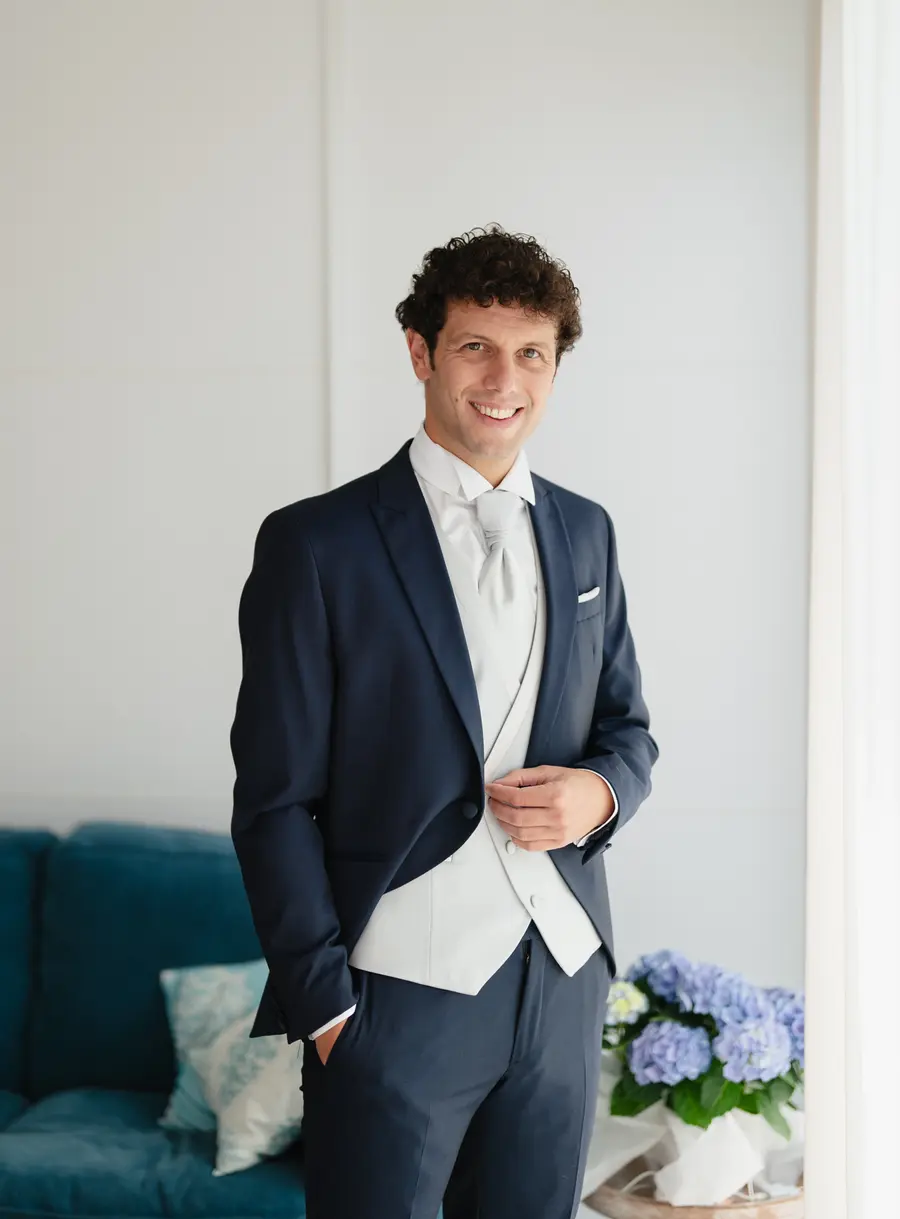blue groom suit