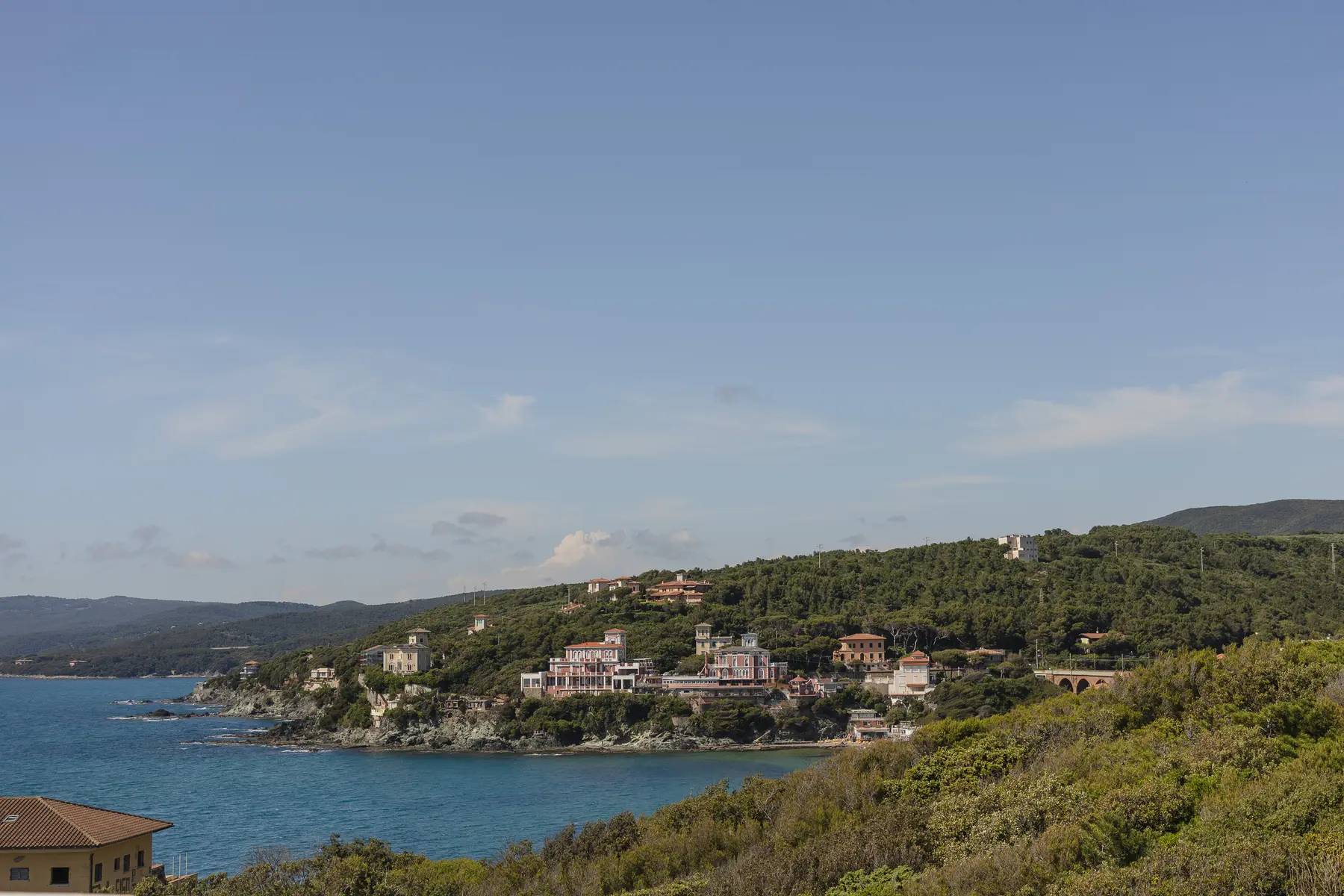 Castiglioncello coastline, the Tuscan seaside setting of the Villa Parisi wedding